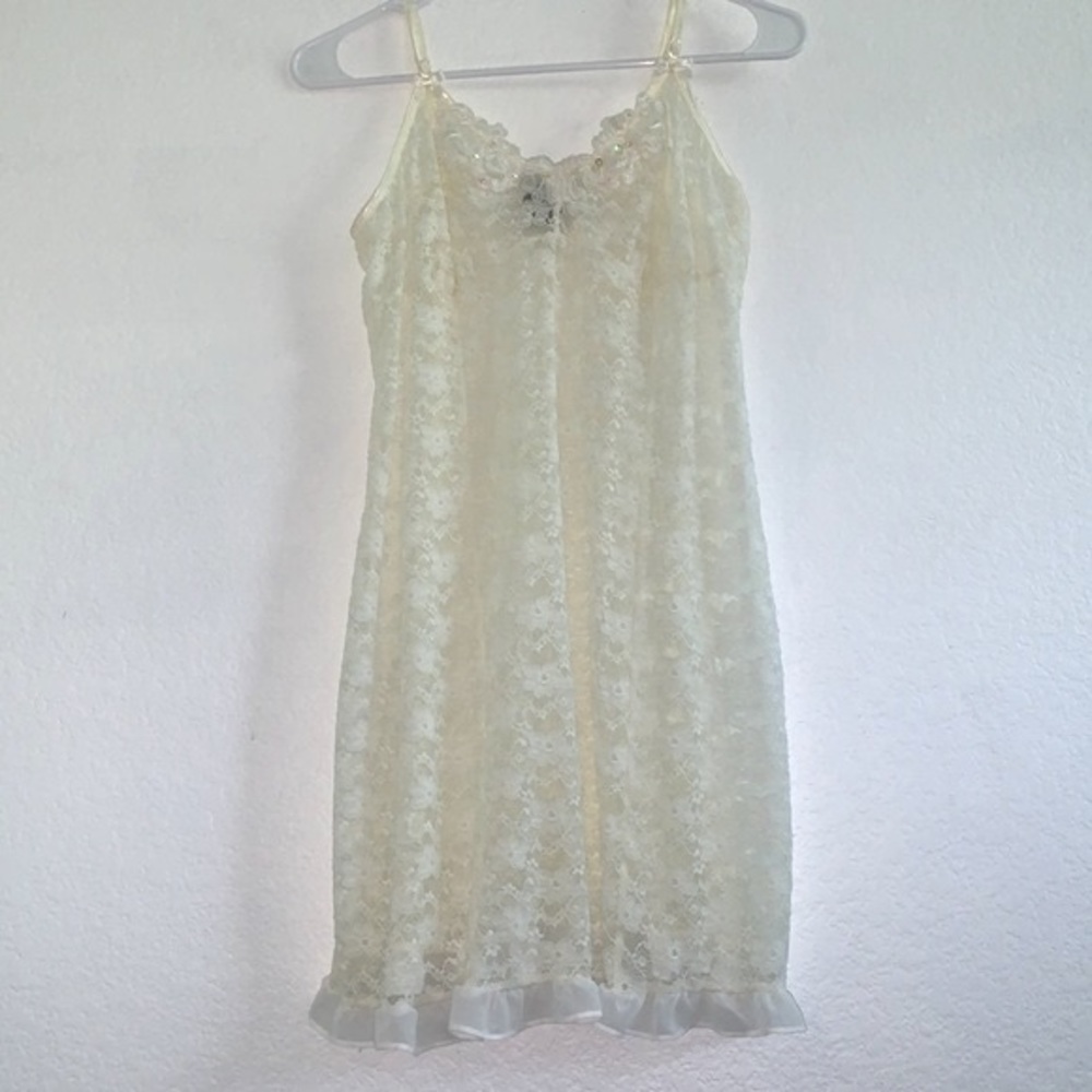 APT 9  SEXY LACE CHEMISE TEDDY WHITE FLORAL SIZE XL